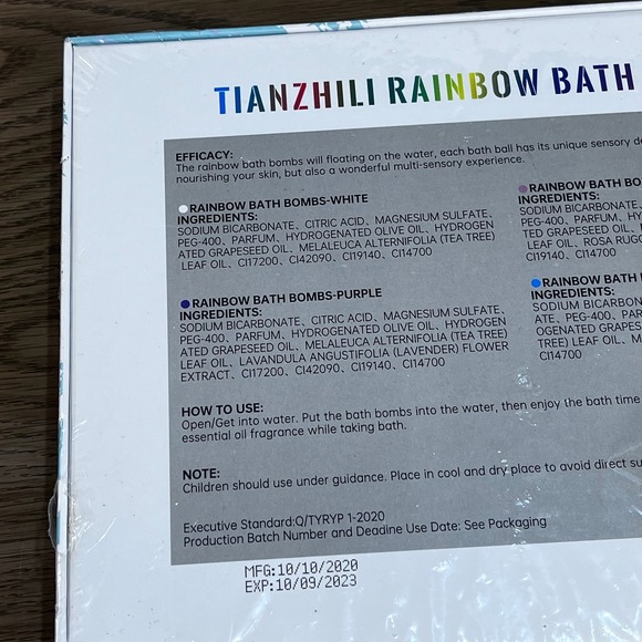 Tiazhili Rainbow Bath Bomb Gift Set 4 Pack 6.3oz Each Essential Oil Moisturizing - Picture 2 of 5
